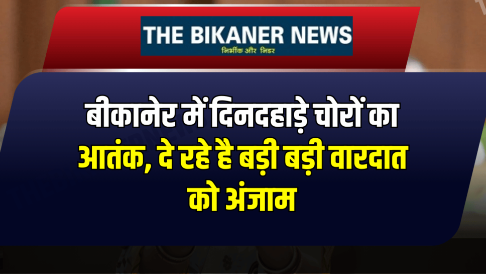 बीकानेर में दिनदहाड़े चोरों का आतंक, दे रहे है बड़ी बड़ी वारदात को अंजाम