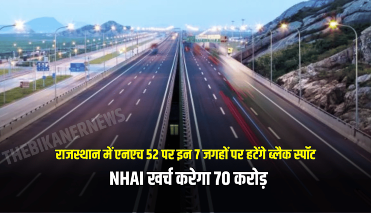 राजस्थान में एनएच 52 पर इन 7 जगहों पर हटेंगे ब्लैक स्पॉट, NHAI खर्च करेगा 70 करोड़