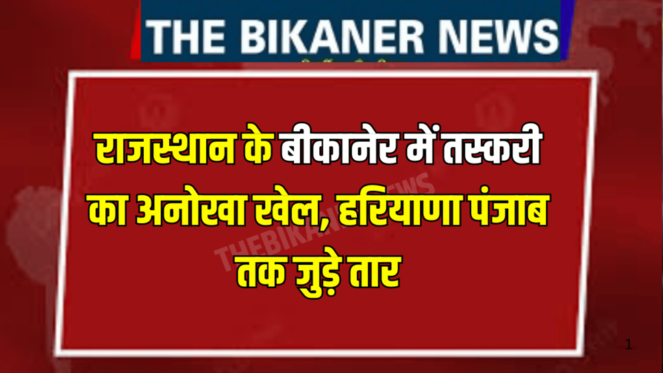 राजस्थान के बीकानेर में तस्करी का अनोखा खेल, हरियाणा पंजाब तक जुड़े तार, जानिए बड़ा मामला