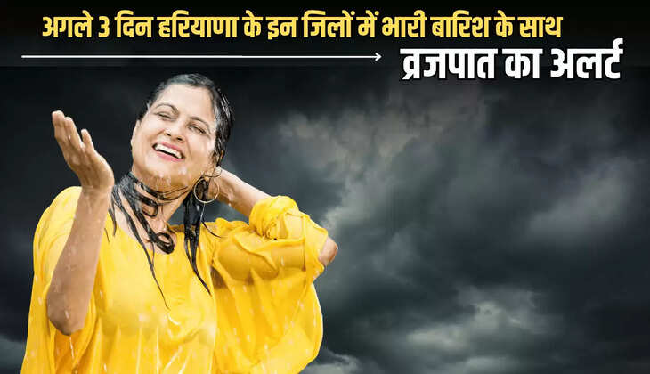 Haryana Rain Alert : अगले 3 दिन हरियाणा के इन जिलों में भारी बारिश के साथ व्रजपात का अलर्ट, गिरगी बिजलियाँ उड़ेंगें पेड़, जानें ताजा अपडेट 
