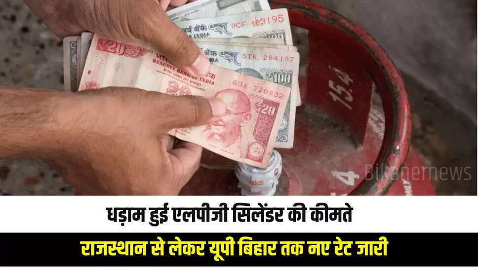 धड़ाम हुई एलपीजी सिलेंडर की कीमतें,राजस्थान से लेकर यूपी बिहार तक नए रेट जारी