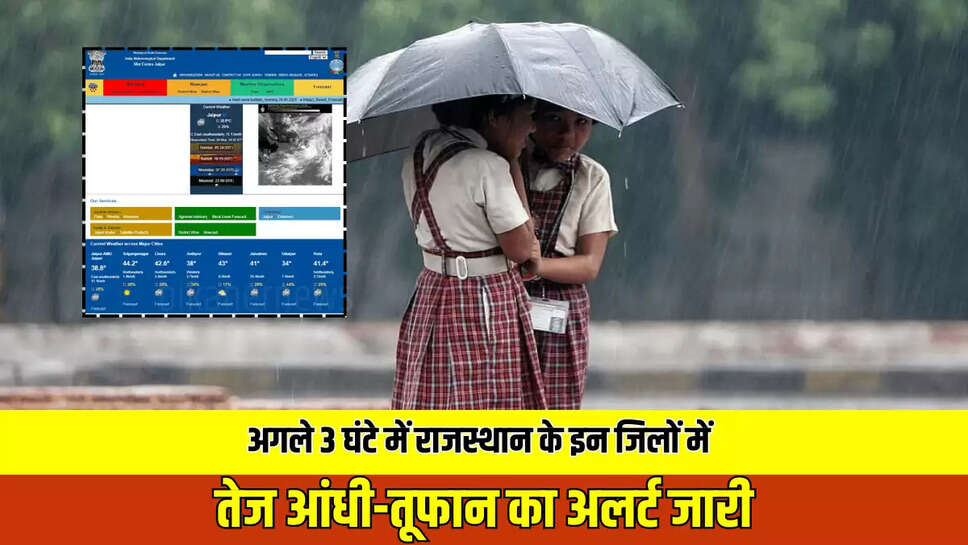  अगले 3 घंटे में राजस्थान के इन जिलों में तेज आंधी-तूफान का अलर्ट जारी, फटाफट चेक करें मोसम विभाग का ताजा अपडेट 