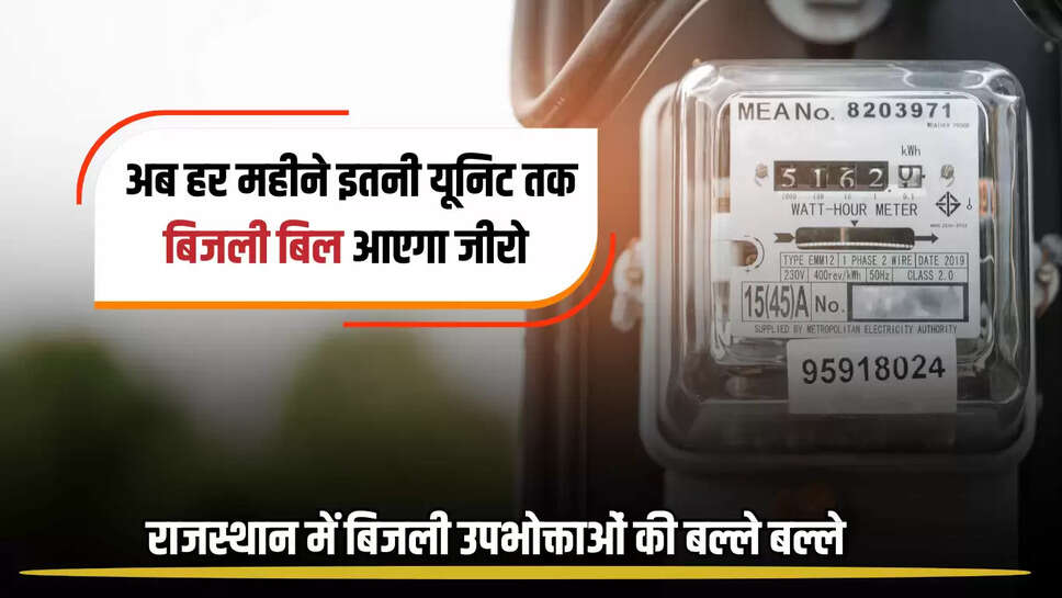 Rajasthan News : राजस्थान में बिजली उपभोक्ताओं की बल्ले बल्ले, अब हर महीने इतनी यूनिट तक बिजली बिल आएगा जीरो 