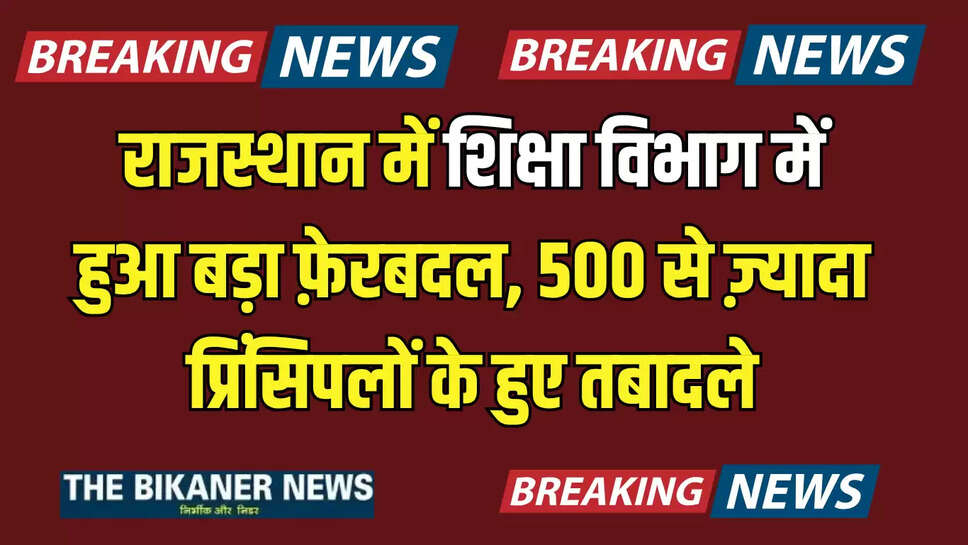 बीकानेर के अतिरिक्त जिला शिक्षा अधिकारी माध्यमिक शिक्षा ओम प्रकाश गोदारा का ट्रांसफर अब बाड़मेर के राजकीय सीनियर सैकंडरी स्कूल ढाको का ताला धनाऊ किया गया है।