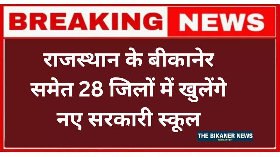 New govt school in Rajasthan,bikaner news,rajasthan news,राजस्थान में नए सरकारी स्कूल,राजस्थान शिक्षा विभाग,बीकानेर,