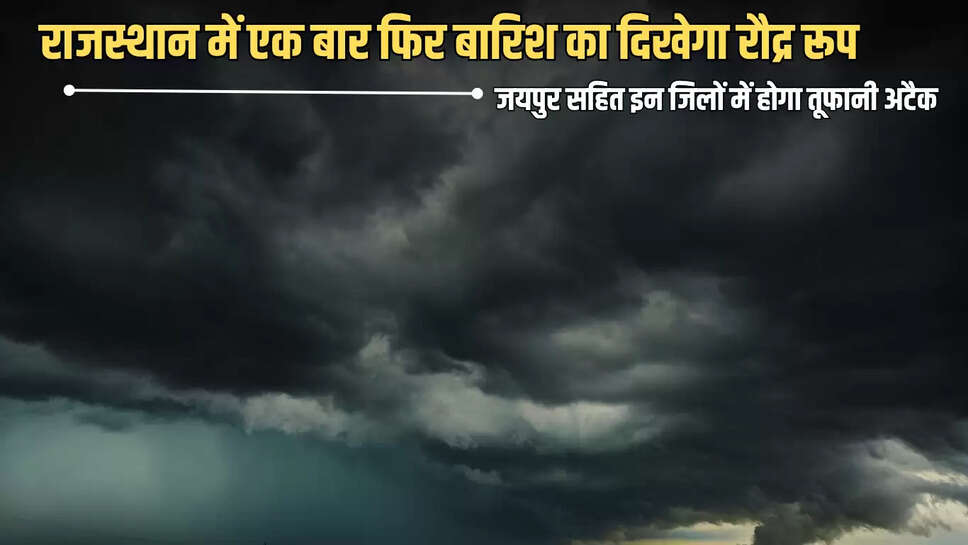 Weather Update : राजस्थान में एक बार फिर बारिश का दिखेगा रौद्र रूप,  जयपुर सहित इन जिलों में होगा तूफानी अटैक, देखें ताजा अपडेट 