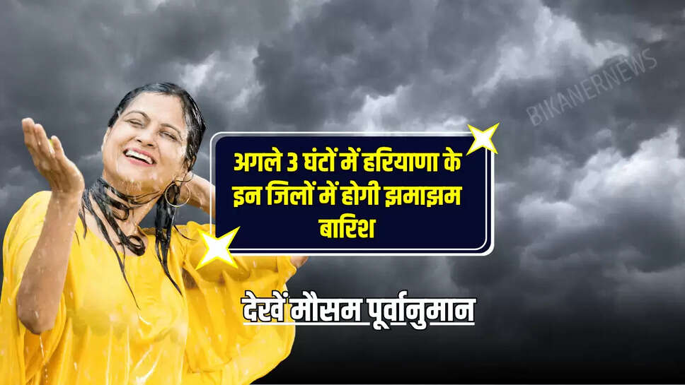 अगले 3 घंटों में हरियाणा के इन जिलों में होगी झमाझम बारिश, देखें मौसम पूर्वानुमान