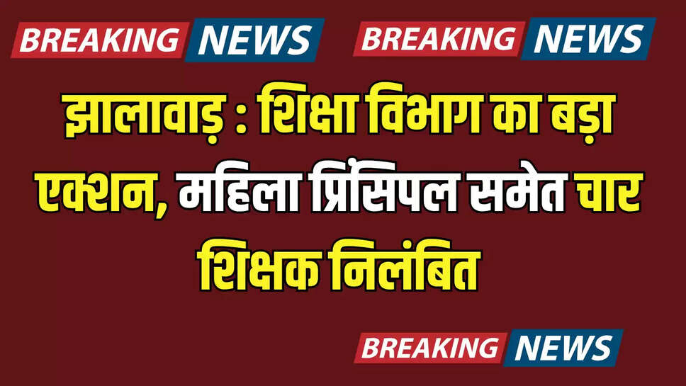 Piplodi Village School,Jhalawar School Accident,Education Department Action,Rajasthan News