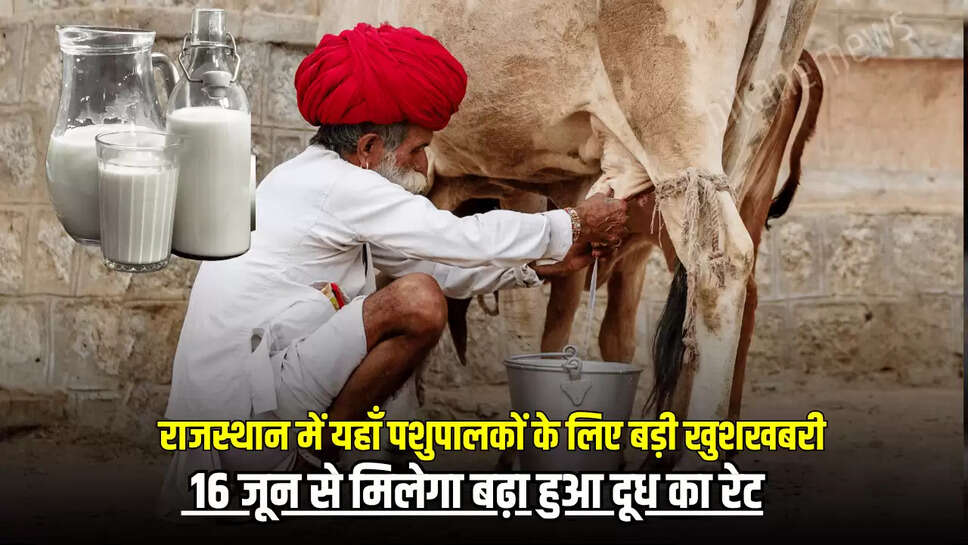 Milk Price Hike : राजस्थान में यहाँ पशुपालकों के लिए बड़ी खुशखबरी, 16 जून से मिलेगा बढ़ा हुआ दूध का रेट, जानें नई दर