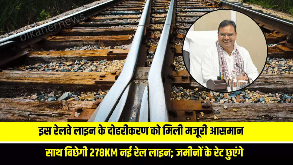 राजस्थान में इस रेलवे लाइन के दोहरीकरण को मिली मजूरी, साथ बिछेगी 278KM नई रेल लाइन; जमीनों के रेट छुएंगे आसमान 