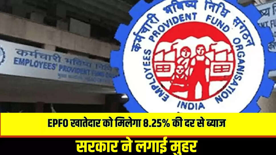 EPFO खातेदार को मिलेगा 8.25% की दर से ब्याज, सरकार ने लगाई मुहर, 7 करोड़ से अधिक कर्मचारियों को मिलेगा लाभ 