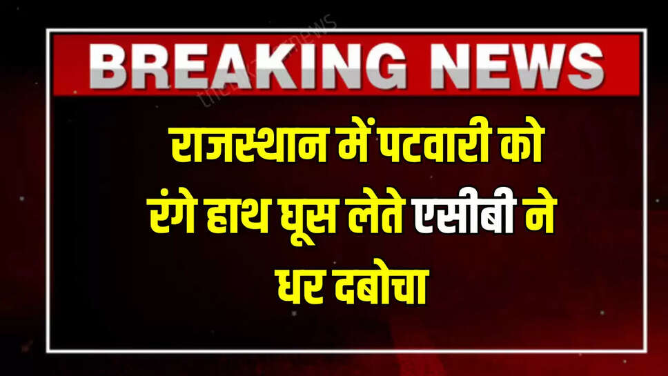 ACB Action,ACB Raid,ACB Raid in Alwar,Alwar Patwari Arrest,Rajasthan News,Patwari Bribe For Property Transfer,Rajasthan Patwari ACB Action